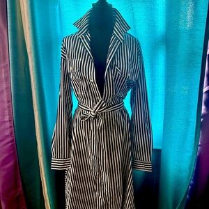 Ralph Lauren navy and White Striped Long Sleeve Dress